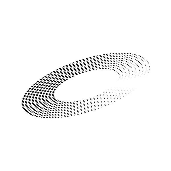 Абстрактное кольцо из черных точек. Эффект полутона с градиентом. Современный векторный фон — стоковый вектор