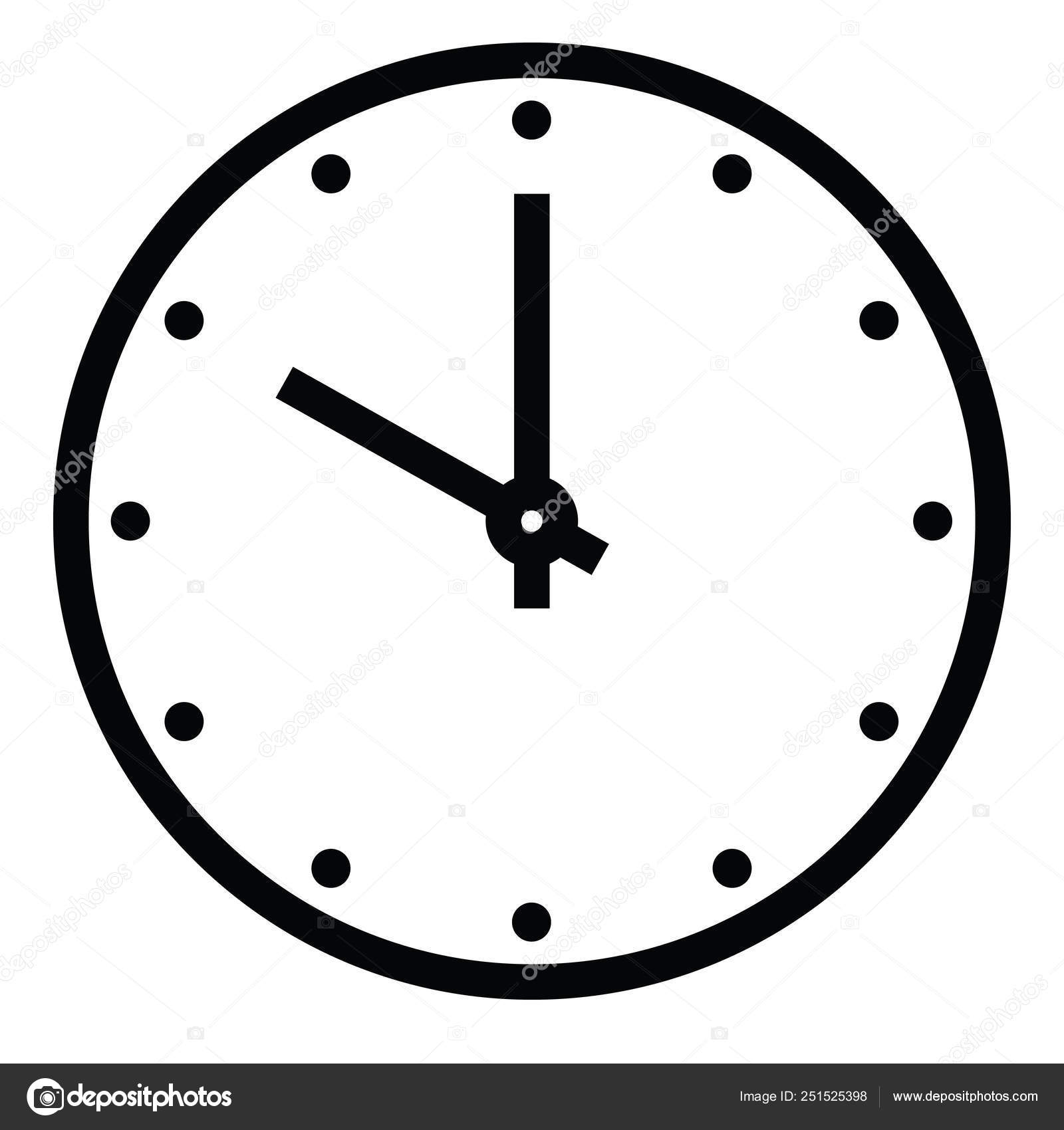 Clock face. Hour dial with numbers. Dots mark minutes and hours