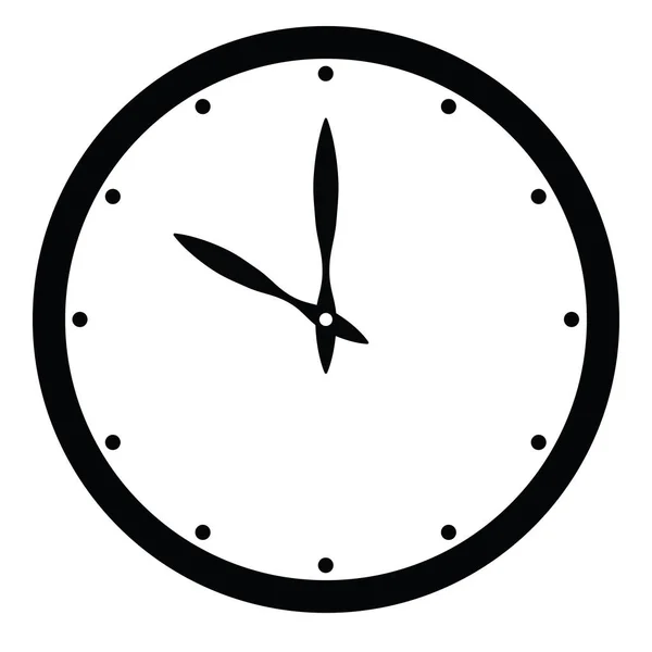 Cara de reloj. Dial de hora en blanco con aguja de hora y minuto. Los puntos marcan horas. Ilustración simple vector plano — Archivo Imágenes Vectoriales