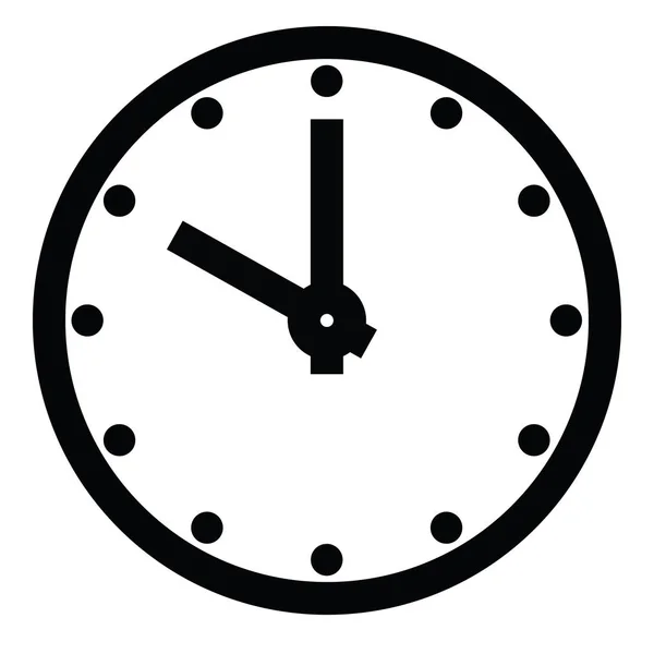 Cara de reloj. Dial de hora en blanco con aguja de hora y minuto. Los puntos marcan horas. Ilustración simple vector plano — Archivo Imágenes Vectoriales