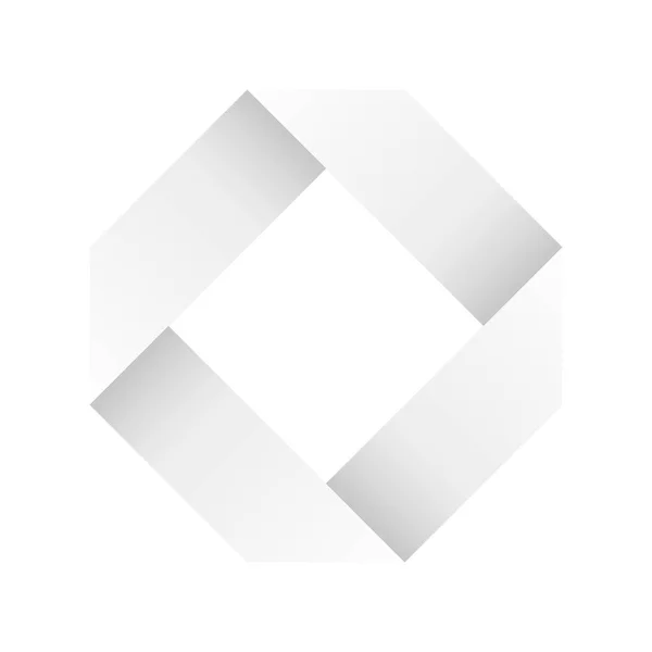 Papier wit oneindige lint lus gevouwen in een vorm van ruit. 3D-achtig vector symbool. Modern icon design — Stockvector