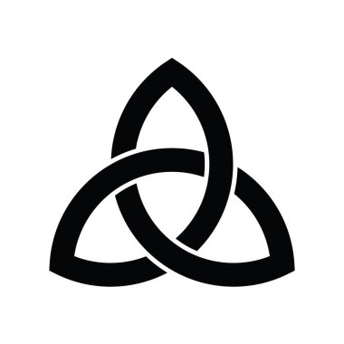 Triquetra sign icon. Leaf-like celtic symbol. Trinity or trefoil knot. Simple black vector illustration clipart