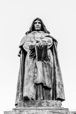 Statue of Giordano Bruno on Campo de Fiori, Rome, Italy clipart