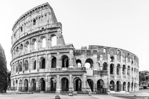 Coliseu, ou Coliseu. Manhã ao nascer do sol no enorme anfiteatro romano, Roma, Itália . — Fotografia de Stock
