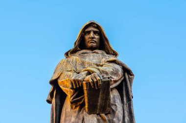 Statue of Giordano Bruno on Campo de Fiori, Rome, Italy clipart