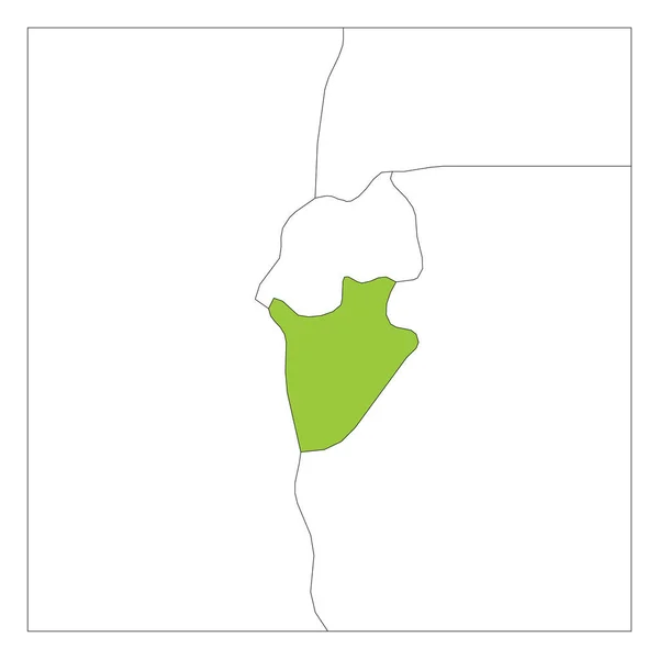 Mappa del Burundi verde evidenziata con i paesi vicini — Vettoriale Stock