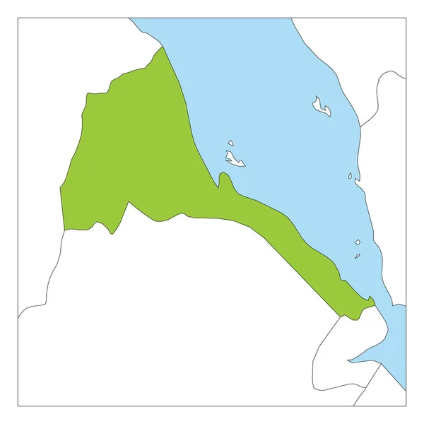 Komşu ülkelerle vurgulanan Eritre yeşil haritası — Stok Vektör