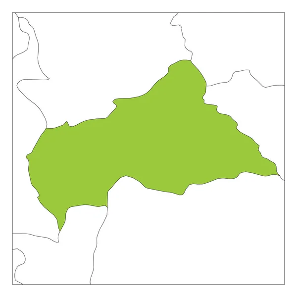 Mapa da República Centro-Africana verde destacado com países vizinhos — Vetor de Stock