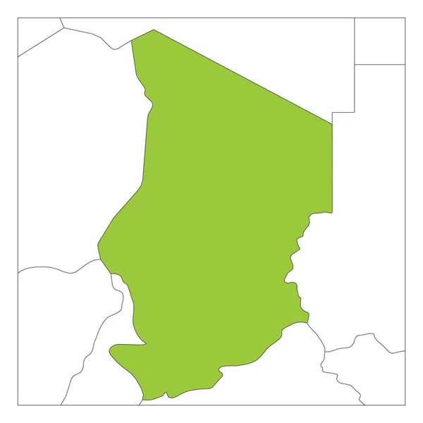 近隣諸国で強調表示されたXxxグリーンの地図 — ストックベクタ
