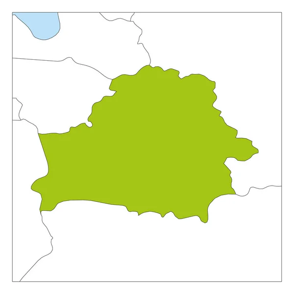 Carte de la Biélorussie verte mise en évidence avec les pays voisins — Image vectorielle
