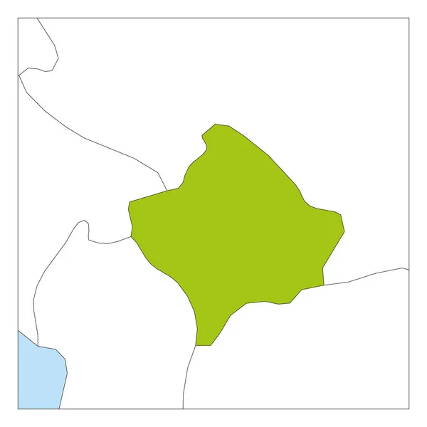 Mapa Kosova zelená se zvýrazněnou sousedskými zeměmi — Stockový vektor