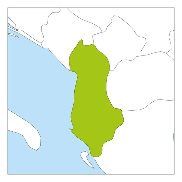 Mappa di Albania verde evidenziato con i paesi vicini — Vettoriale Stock