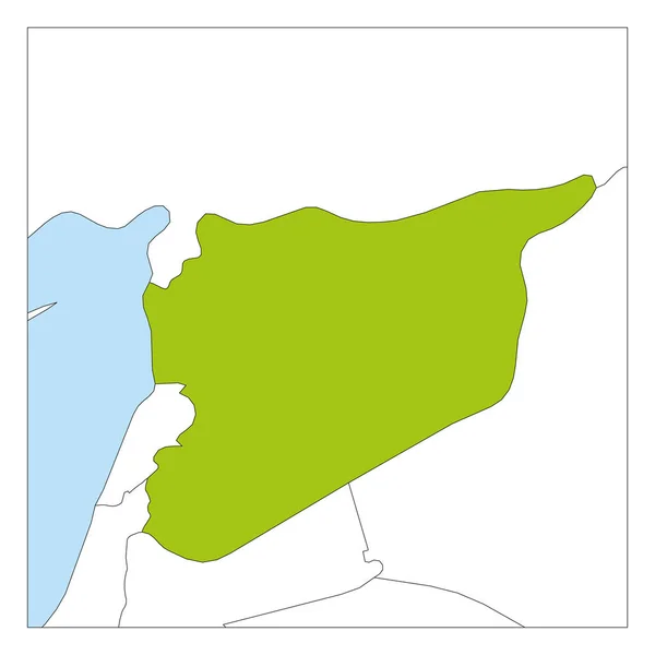 Mappa di Siria verde evidenziato con i paesi vicini — Vettoriale Stock