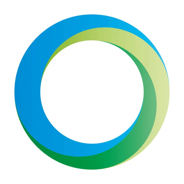 Ikona Orbita. Zaokrąglony pierścień wektorowy z mieszanym gradientami w kolorze zielonym niebieskim — Wektor stockowy