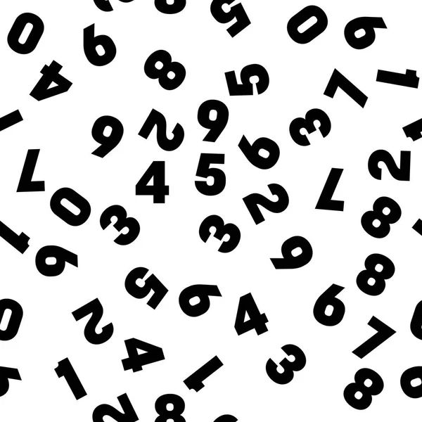 Fondo de patrón sin costura numérica. Números negros mosaico. Papel pintado vectorial — Vector de stock