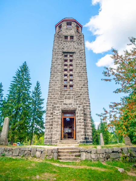 Bramberk - old stone lookout tower in Jizera Mountains, Czech Republic — Stock Photo, Image