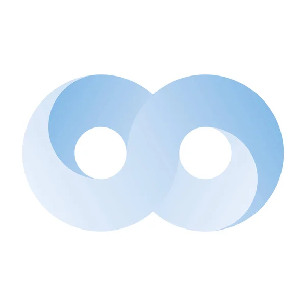 Blauwe Infinity symbool pictogram. 3D-achtig verloop ontwerp effect. Vector illustratie — Stockvector