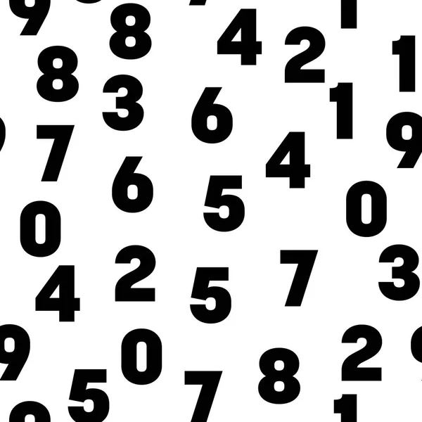 Числовий безшовний фон візерунка. Мозаїка чорних чисел. Векторні шпалери — стоковий вектор