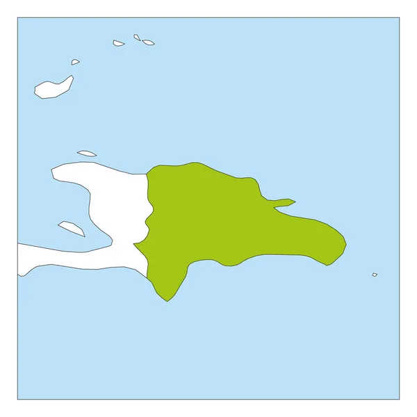 Mappa di Repubblica Dominicana verde evidenziato con i paesi vicini — Vettoriale Stock