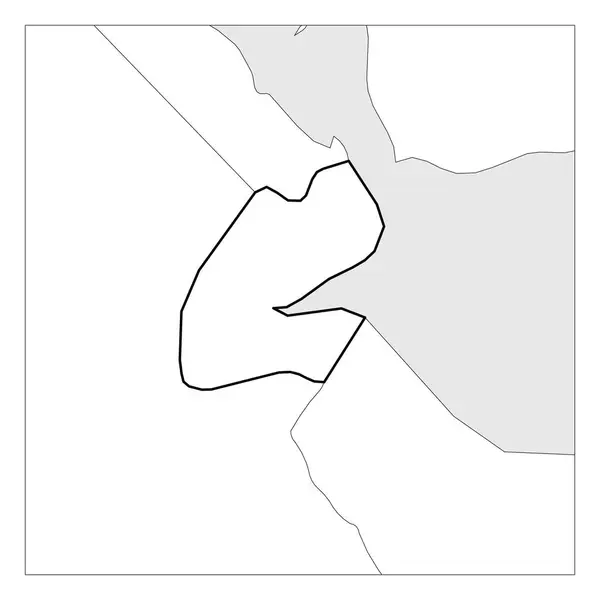 Mappa di Gibuti contorno nero denso evidenziato con i paesi vicini — Vettoriale Stock