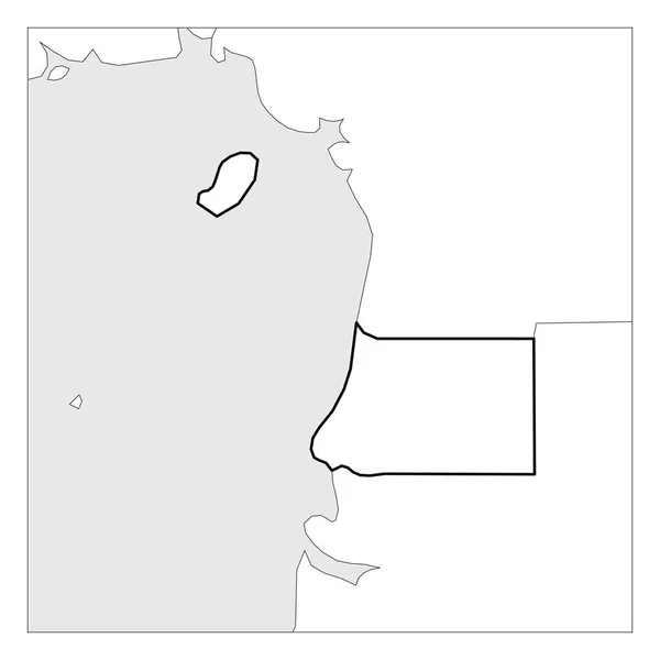 赤道几内亚地图 黑色厚轮廓突出显示与邻国 — 图库矢量图片