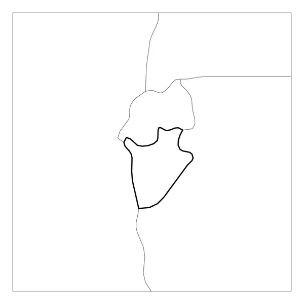 与邻国一起突出显示的布隆迪黑色厚轮廓地图 — 图库矢量图片