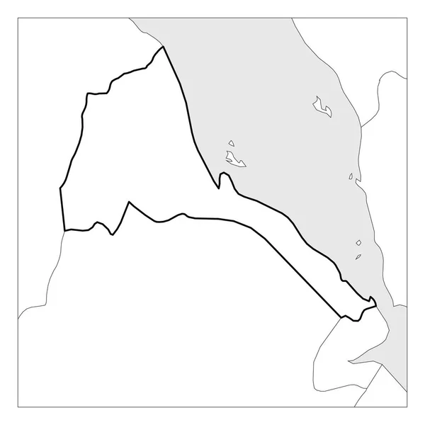 Mappa di Eritrea contorno nero denso evidenziato con i paesi vicini — Vettoriale Stock