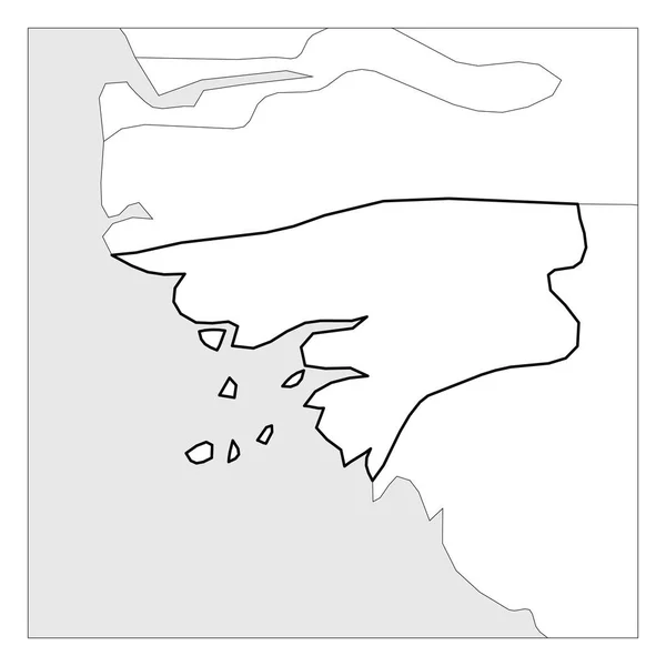 ギニアビサウの地図は、近隣諸国で強調表示された黒い厚い輪郭 — ストックベクタ