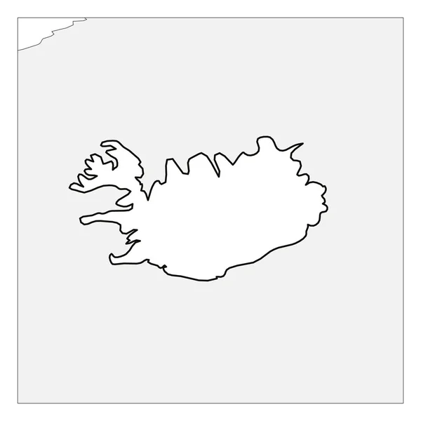 Carte de l'Islande noir épais contour mis en évidence avec les pays voisins — Image vectorielle