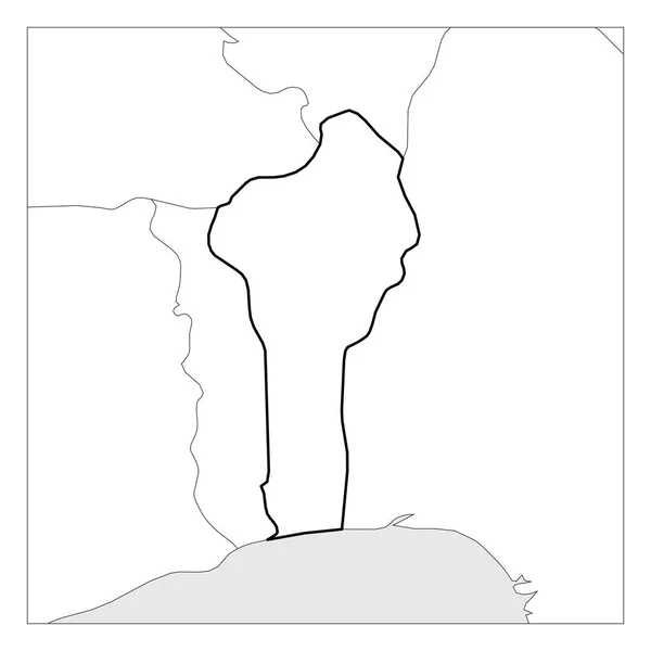 近隣諸国で強調表示されたベナン黒厚い輪郭の地図 — ストックベクタ