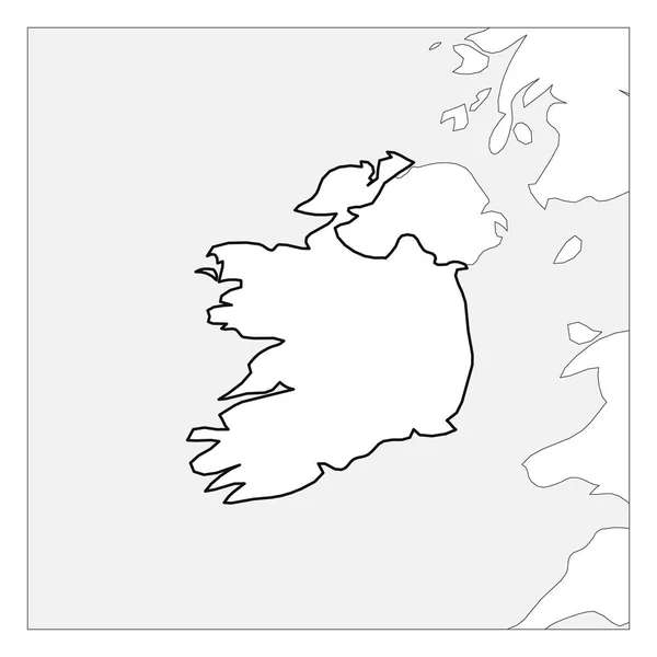 Карта Ирландии черные толстые очертания выделены с соседними странами — стоковый вектор
