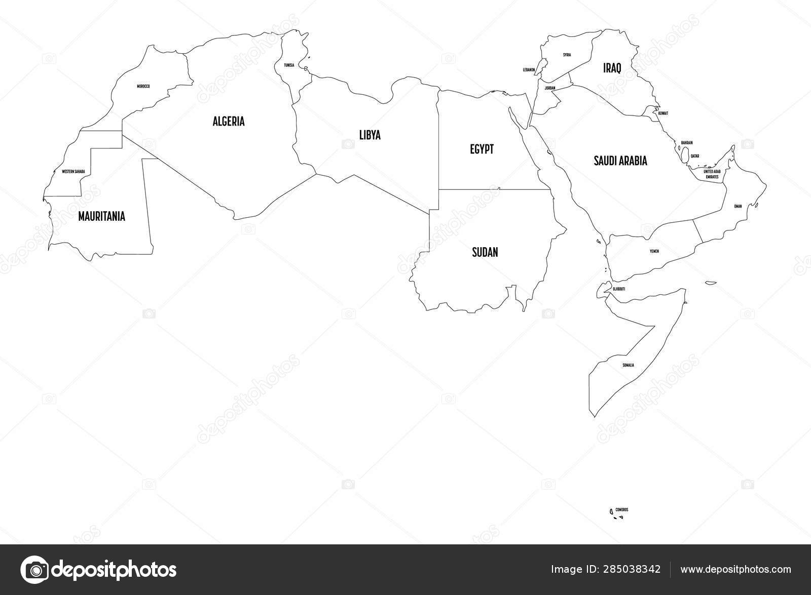 Le Monde Arabe Indique La Carte Politique 22 Pays