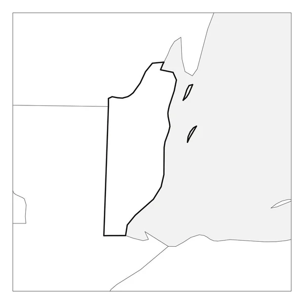 伯利兹地图黑色厚轮廓突出显示与邻国 — 图库矢量图片