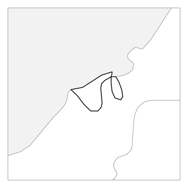 Χάρτης Μπρουνέι μαύρο παχύ περίγραμμα υπογραμμισμένα με γειτονικές χώρες — Διανυσματικό Αρχείο