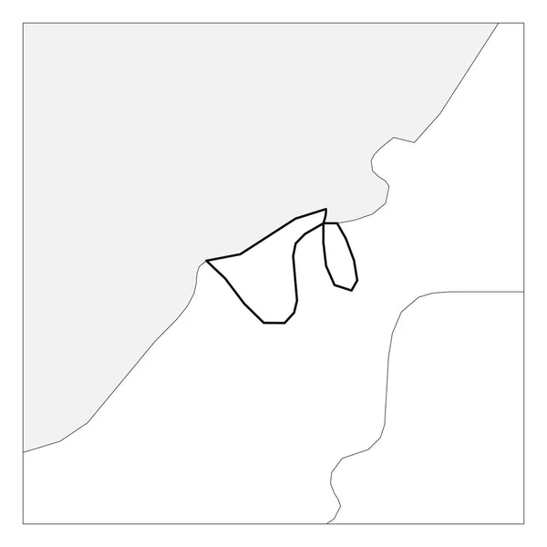 Mapa de Brunei contorno grosso preto destacado com países vizinhos — Vetor de Stock