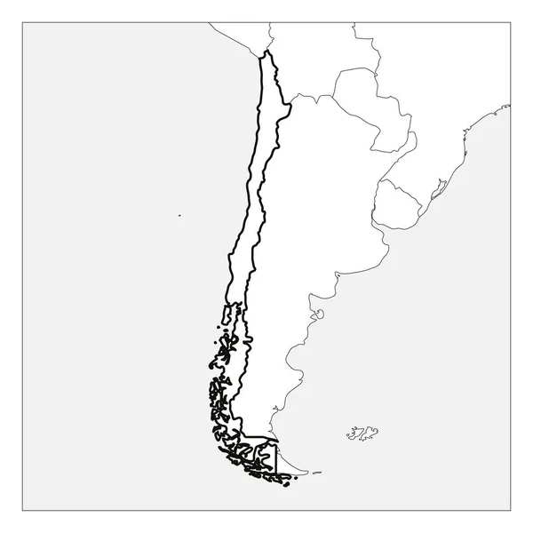 Карта Чили черные толстые очертания выделены с соседними странами — стоковый вектор