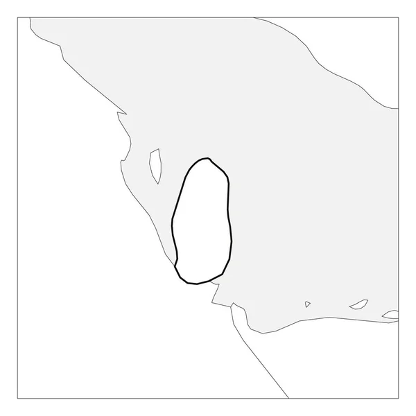 Mapa Katarovy černé obrysy zdůrazněné sousedské země — Stockový vektor