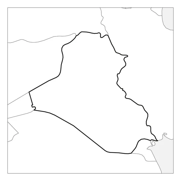 Carte de l'Irak noir épais contour mis en évidence avec les pays voisins — Image vectorielle