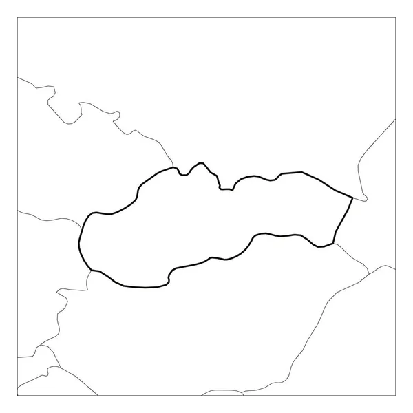 Mapa Słowacji czarny gruby zarys podświetlony z krajami sąsiadującymi — Wektor stockowy