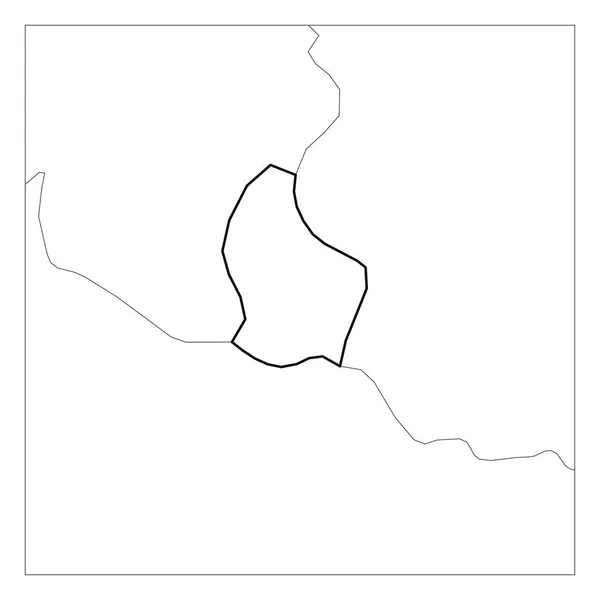 Mapa de Luxemburgo contorno grosso preto destacado com países vizinhos — Vetor de Stock