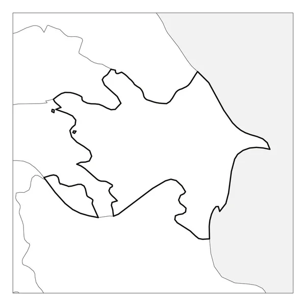 Mappa di Azerbaigian contorno nero denso evidenziato con i paesi vicini — Vettoriale Stock