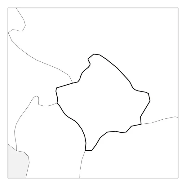 Mapa de Kosovo negro contorno grueso resaltado con los países vecinos — Archivo Imágenes Vectoriales