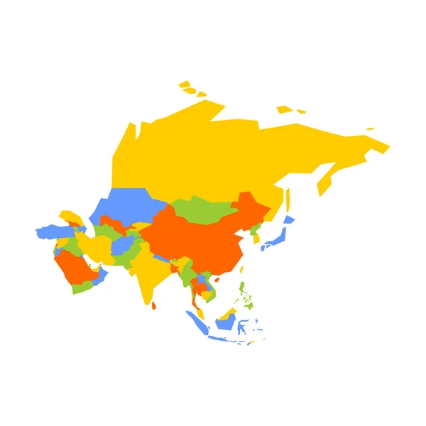 Mapa político infográfico muy simplificado de Asia. Ilustración simple vector geométrico — Archivo Imágenes Vectoriales