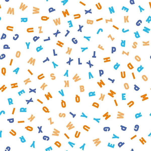 Nahtloses Muster aus bunten Buchstaben. Zufallsaufträge. Vektorhintergrund — Stockvektor