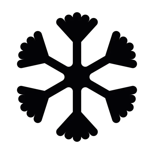 Ícone de floco de neve. Natal e tema de inverno. Simples ilustração preta plana com cantos arredondados sobre fundo branco — Vetor de Stock