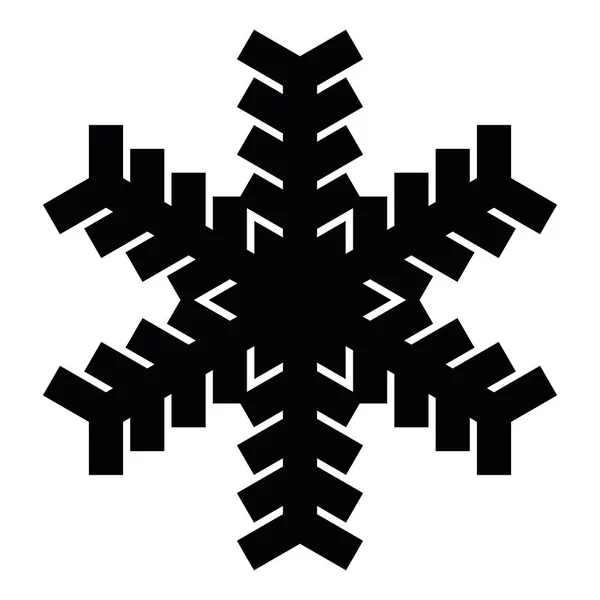 Icona del fiocco di neve. Tema Natale e inverno. Semplice illustrazione nera piatta su sfondo bianco — Vettoriale Stock