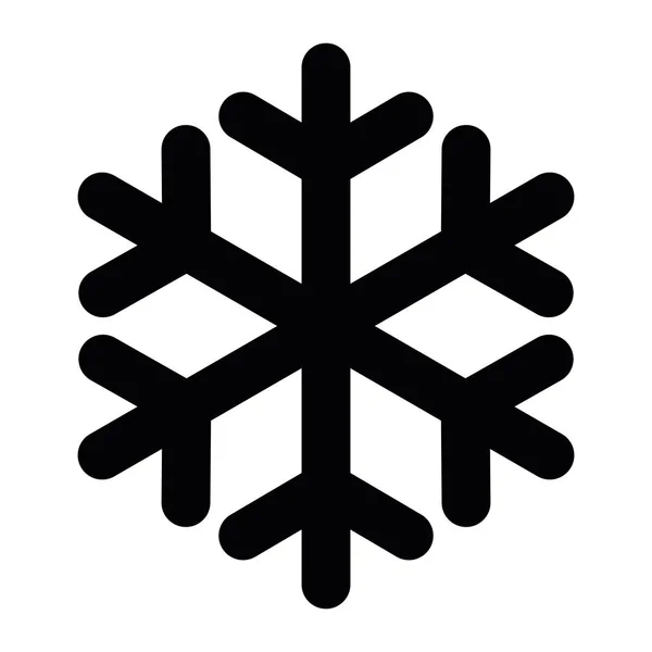 Copo de nieve negro simple con esquinas redondeadas. Icono del vector — Vector de stock