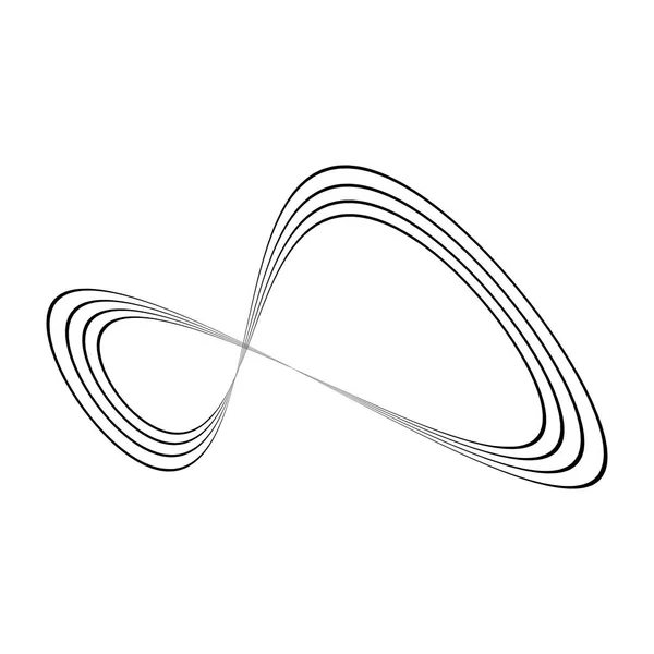 複数の細い黒い線の無限記号。無限、無限、無限の概念。単純なフラットベクトル設計要素 — ストックベクタ