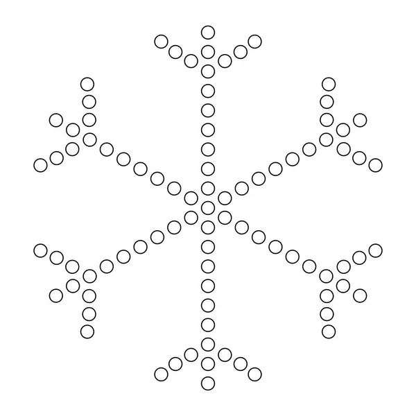 Floco de neve pontilhado preto simples. Ícone vetorial. Natal e tema de inverno —  Vetores de Stock