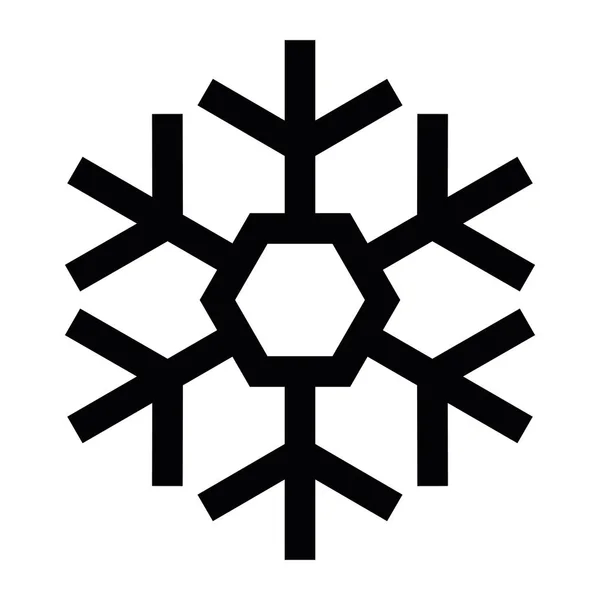 Ikona płatków śniegu. Boże Narodzenie i zima. Prosta płaska czarna ilustracja na białym tle — Wektor stockowy
